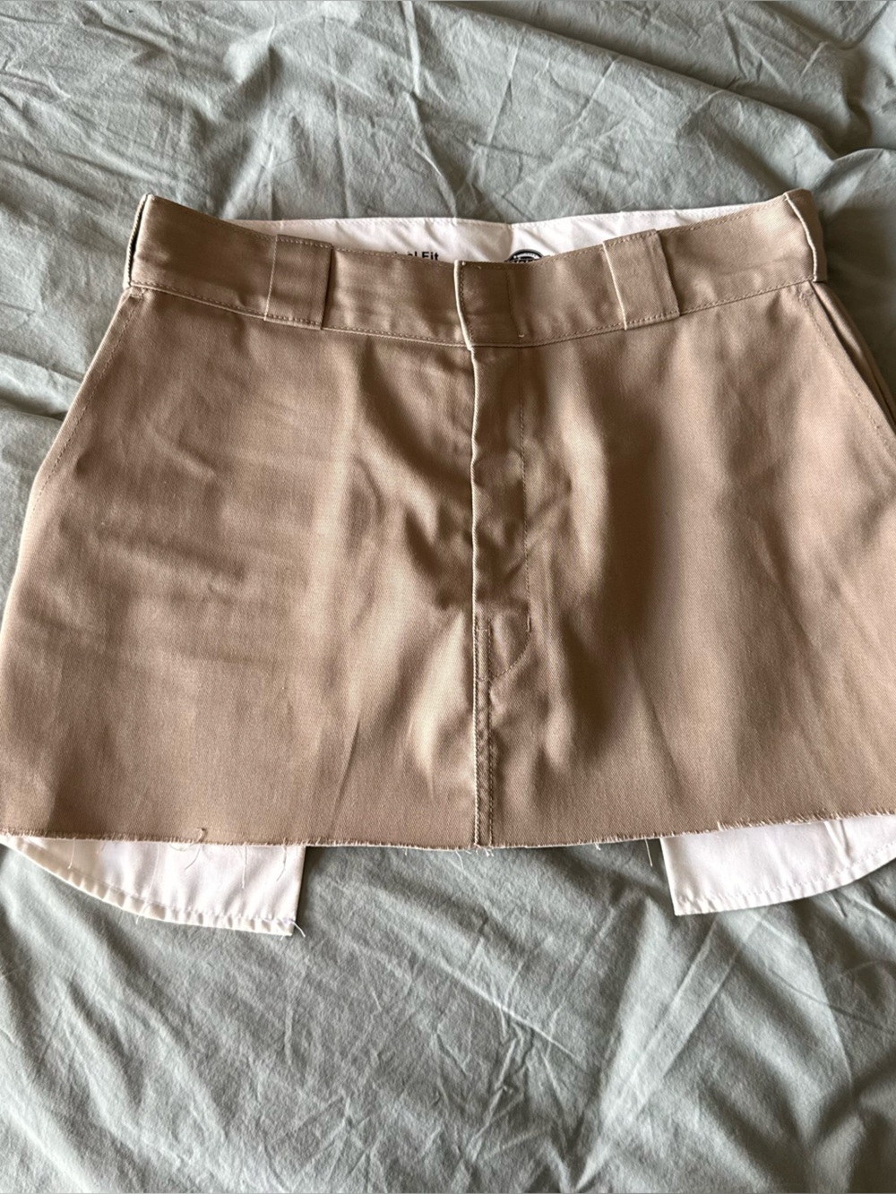 Dickies Khaki Waistband Mini skirt